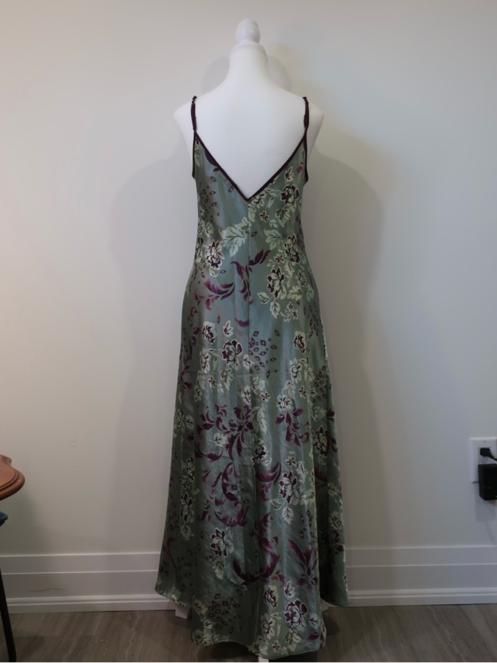 Halston Green V-Neck Spaghetti Strap
Satin-Finish Maxi Dress - Small - Picture 2 of 3